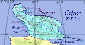 Map of Eldalondei highlighted